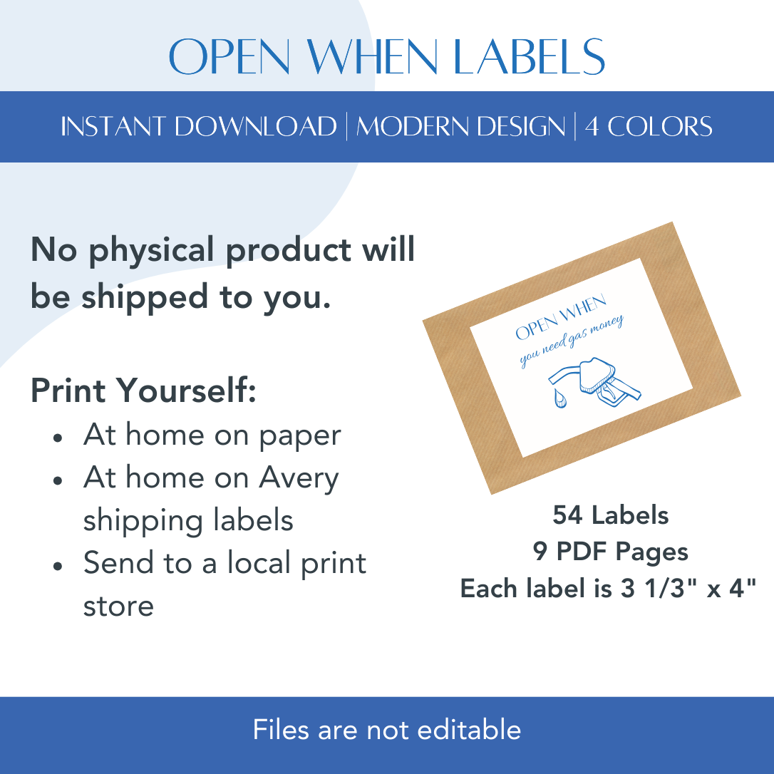 54 Open When Labels - Modern Design