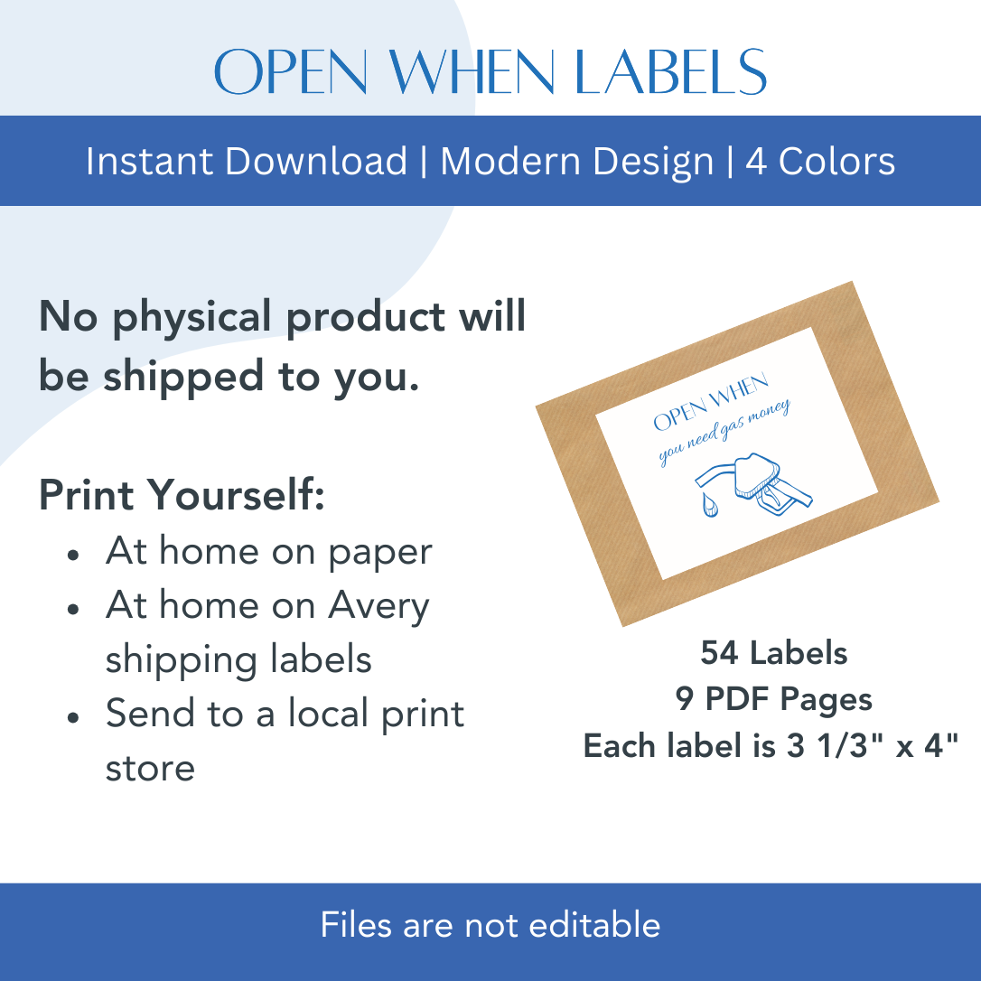 54 Open When Labels - Modern Design