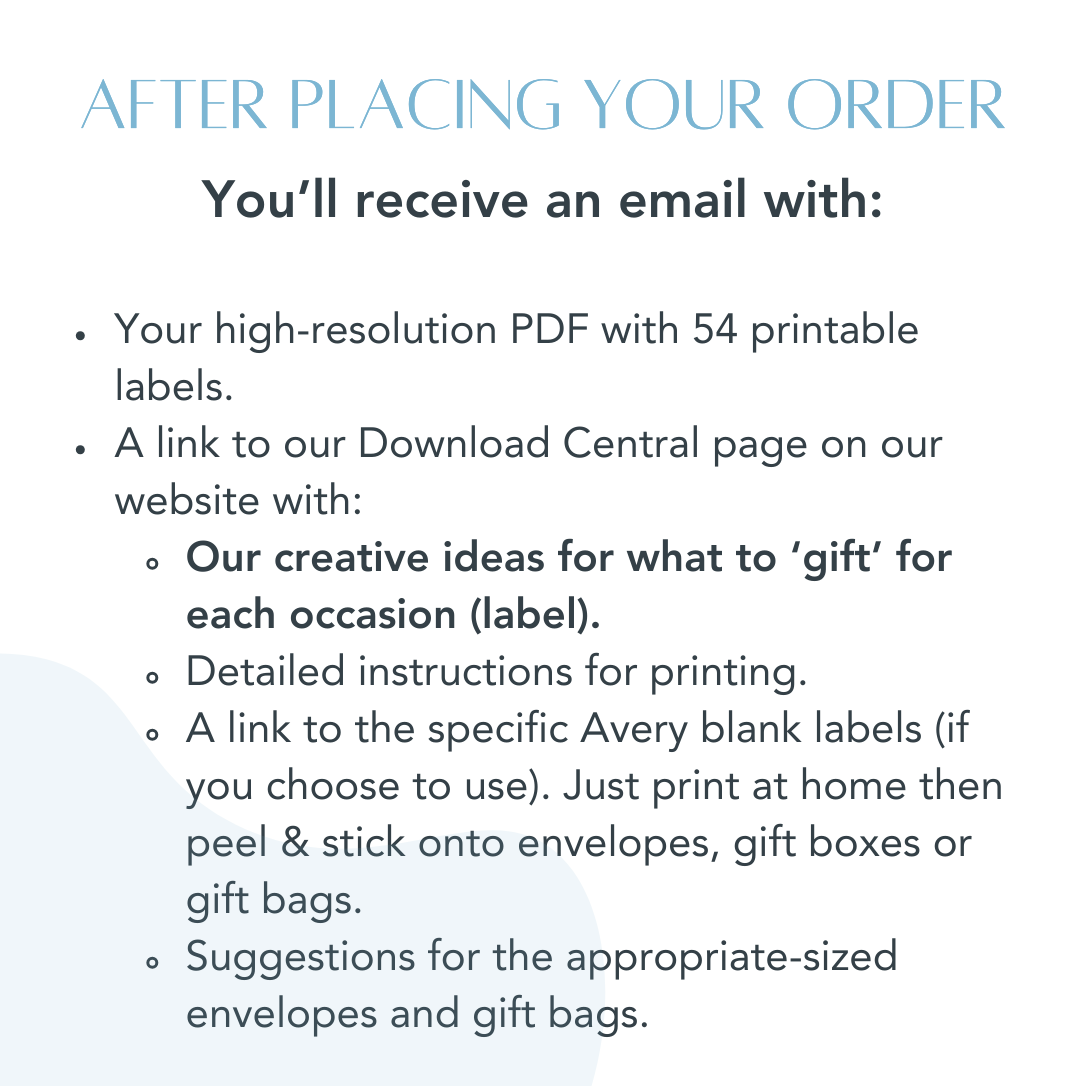 54 Open When Labels - Floral Design